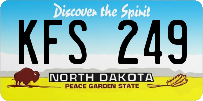 ND license plate KFS249