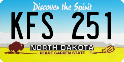 ND license plate KFS251