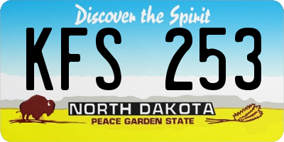ND license plate KFS253