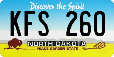 ND license plate KFS260
