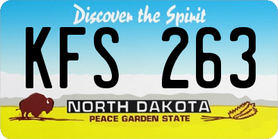 ND license plate KFS263