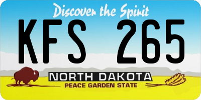 ND license plate KFS265