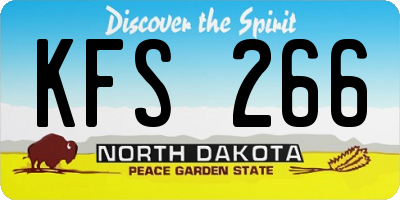ND license plate KFS266