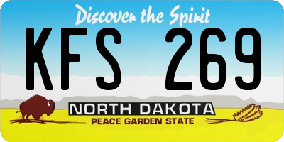 ND license plate KFS269