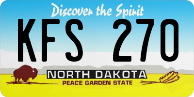 ND license plate KFS270
