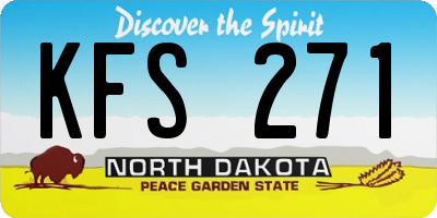 ND license plate KFS271