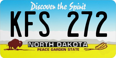 ND license plate KFS272