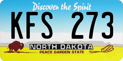 ND license plate KFS273
