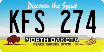 ND license plate KFS274