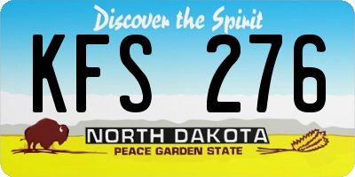ND license plate KFS276
