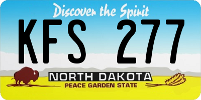 ND license plate KFS277