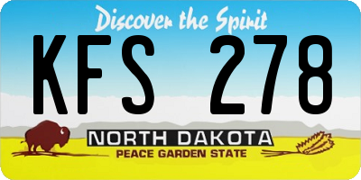 ND license plate KFS278
