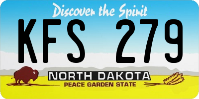 ND license plate KFS279