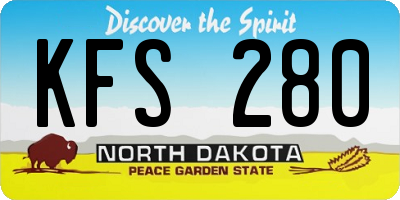ND license plate KFS280