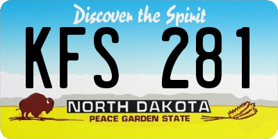 ND license plate KFS281