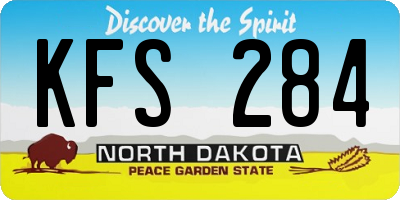 ND license plate KFS284