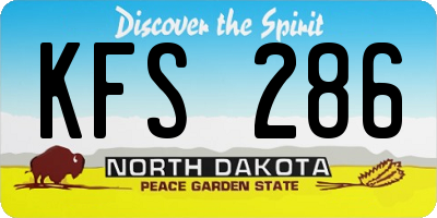 ND license plate KFS286