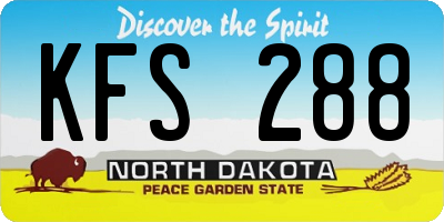 ND license plate KFS288
