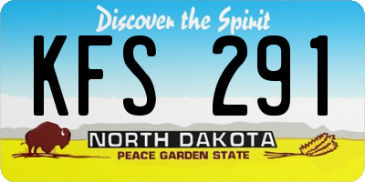 ND license plate KFS291