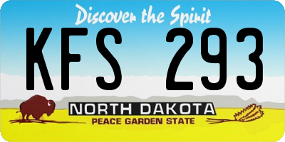 ND license plate KFS293