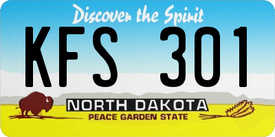 ND license plate KFS301