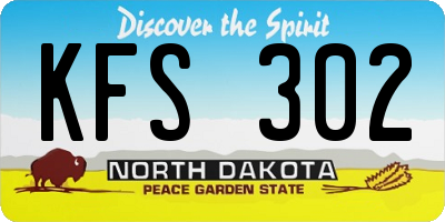 ND license plate KFS302