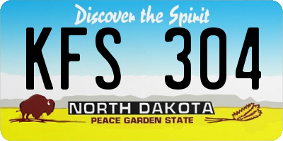 ND license plate KFS304