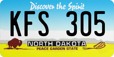 ND license plate KFS305