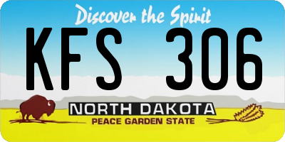 ND license plate KFS306