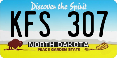 ND license plate KFS307