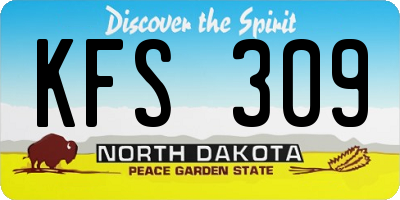 ND license plate KFS309
