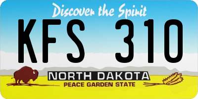 ND license plate KFS310