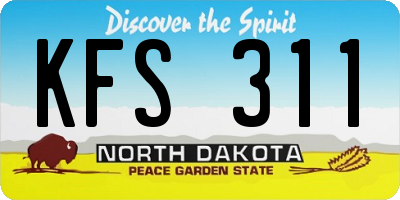 ND license plate KFS311