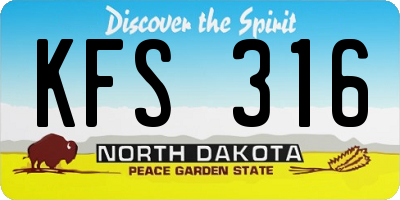 ND license plate KFS316