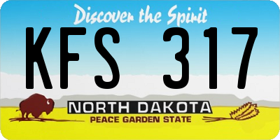 ND license plate KFS317