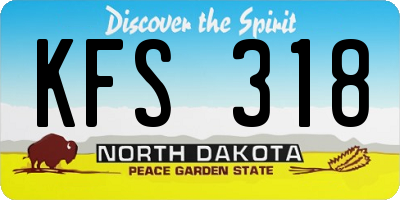 ND license plate KFS318