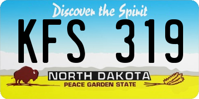 ND license plate KFS319