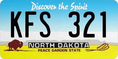 ND license plate KFS321