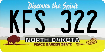 ND license plate KFS322