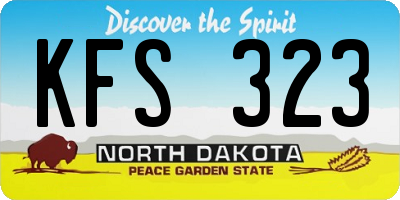 ND license plate KFS323