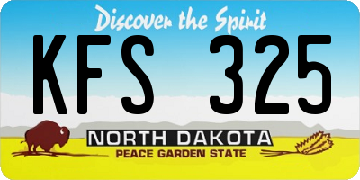 ND license plate KFS325