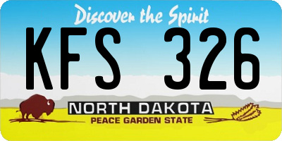 ND license plate KFS326