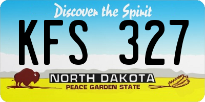 ND license plate KFS327