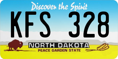 ND license plate KFS328
