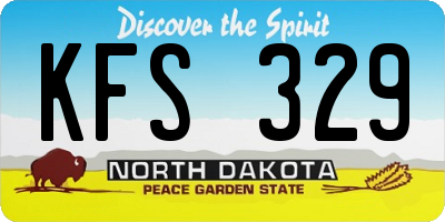 ND license plate KFS329
