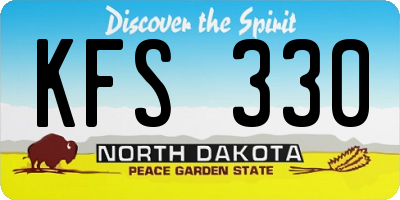 ND license plate KFS330