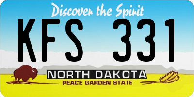 ND license plate KFS331