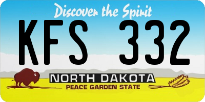 ND license plate KFS332