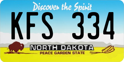 ND license plate KFS334