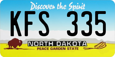 ND license plate KFS335